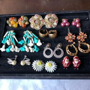 Lot Of Vintage clip on earrings.